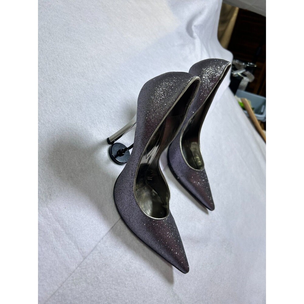 Guess Women’s Size 9M Glitter Pointed Toe Stiletto Pumps Silver Gray Heels - Picture 9 of 10